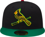 St. Louis Cardinals Rasta Green Custom Fitted 59FIFTY by Headz n Threadz