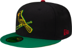 St. Louis Cardinals Rasta Green Custom Fitted 59FIFTY by Headz n Threadz