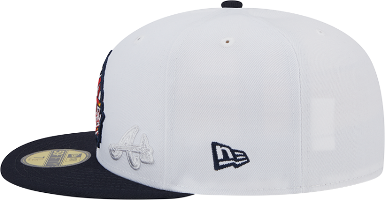 Men's Atlanta Braves New Era Navy State View E1 59FIFTY Fitted Hat detail view