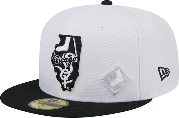 Men's Chicago White Sox New Era White/Black State view E1 59FIFTY Fitted Hat