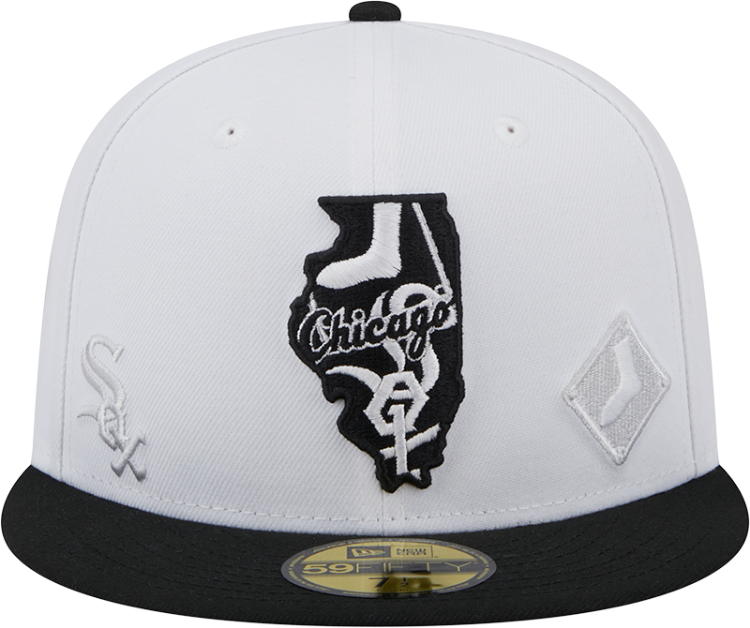 Men's Chicago White Sox New Era White/Black State view E1 59FIFTY Fitted Hat