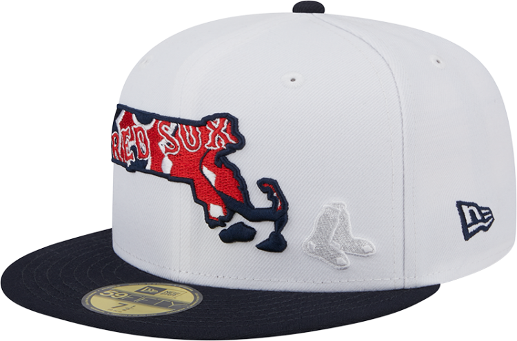 Men's Boston Red Sox New Era State view E1 59FIFTY Fitted Hat front view