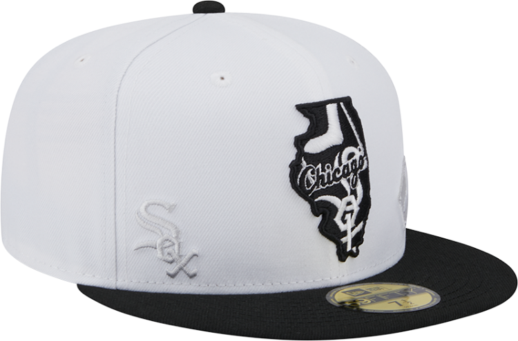 Men's Chicago White Sox New Era White/Black State view E1 59FIFTY Fitted Hat