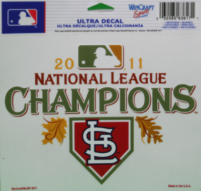 St. Louis Cardinals 2011 National League Champion Decal front view