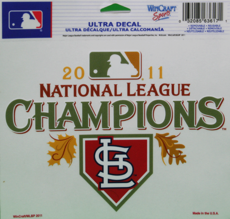 St. Louis Cardinals 2011 National League Champion Decal front view