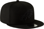 Men's Philadelphia Eagles New Era Black Black On Black 9FIFTY Adjustable Hat