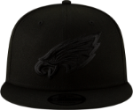 Men's Philadelphia Eagles New Era Black Black On Black 9FIFTY Adjustable Hat