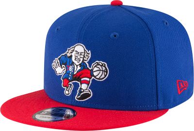 Men's Philadelphia 76ers New Era Royal/Red Official Team Color 2Tone 950 Snapback Hat front view