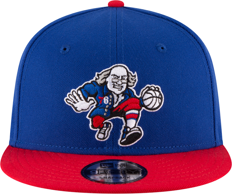 Men's Philadelphia 76ers New Era Royal/Red Official Team Color 2Tone 950 Snapback Hat back view