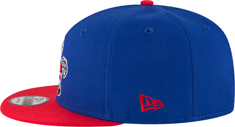 Men's Philadelphia 76ers New Era Royal/Red Official Team Color 2Tone 950 Snapback Hat detail view