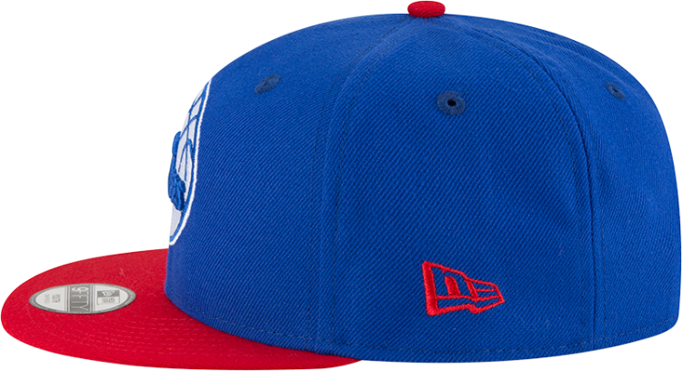 Men's Philadelphia Youth 76ers New Era Royal/Red Official Team Color 2Tone 950 Snapback Hat detail view