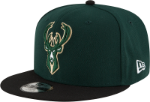 Youth New Era Green/Black Milwaukee Bucks Two-Tone 9FIFTY Snapback Adjustable Hat