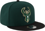 Youth New Era Green/Black Milwaukee Bucks Two-Tone 9FIFTY Snapback Adjustable Hat