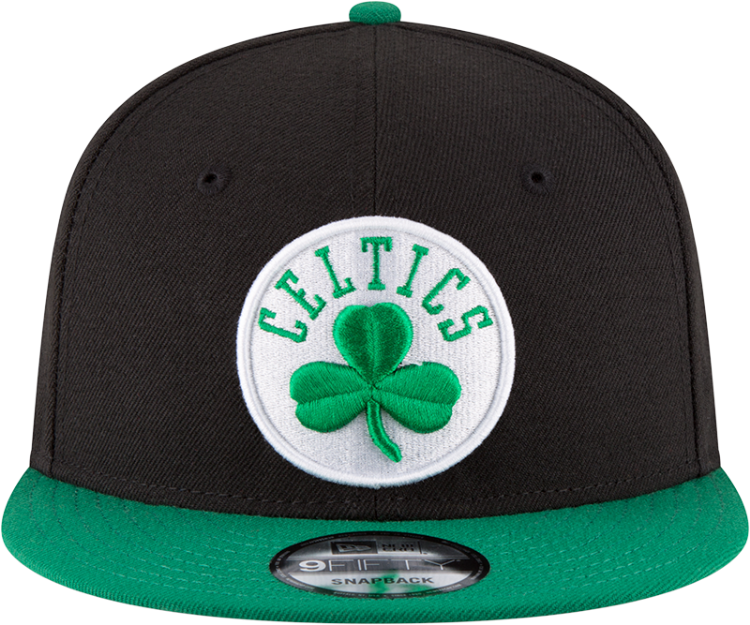 New Era Black/Green Boston Celtics Two-Tone 9FIFTY Snapback Adjustable Hat side view