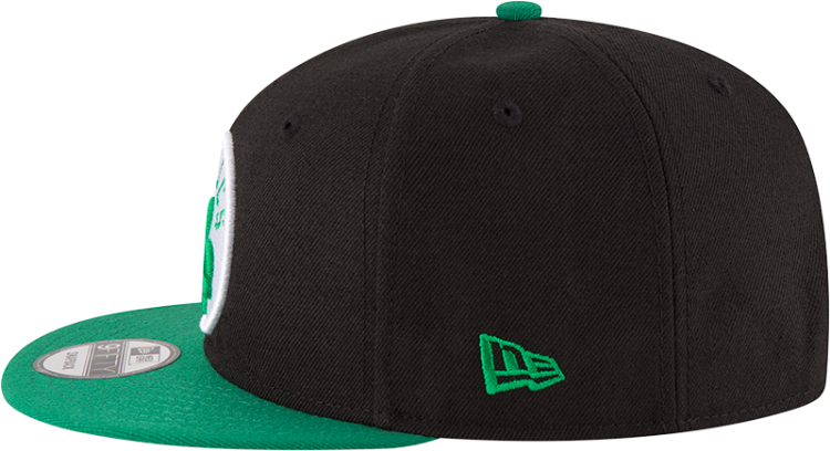 New Era Black/Green Boston Celtics Two-Tone 9FIFTY Snapback Adjustable Hat detail view