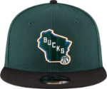 New Era Black/Green Milwaukee Bucks Two-Tone 9FIFTY Snapback Adjustable Hat