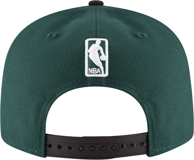 New Era Black/Green Milwaukee Bucks Two-Tone 9FIFTY Snapback Adjustable Hat detail view