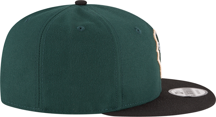 New Era Black/Green Milwaukee Bucks Two-Tone 9FIFTY Snapback Adjustable Hat image 5