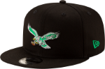Men's Philadelphia Eagles New Era Black Throwback 9FIFTY Adjustable Snapback Hat