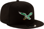 Men's Philadelphia Eagles New Era Black Throwback 9FIFTY Adjustable Snapback Hat