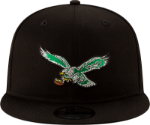 Men's Philadelphia Eagles New Era Black Throwback 9FIFTY Adjustable Snapback Hat