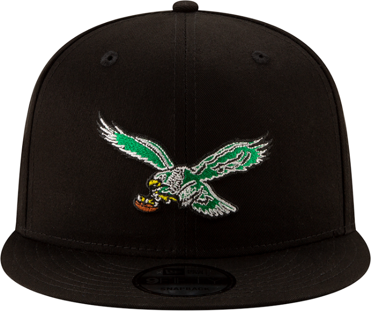 Men's Philadelphia Eagles New Era Black Throwback 9FIFTY Adjustable Snapback Hat