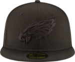 Men's Philadelphia Eagles New Era Black on Black 59FIFTY Fitted Hat