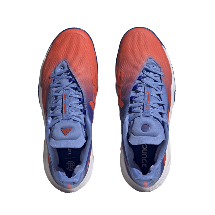 Adidas Barricade M Clay lucid blue solar red blue 2023 shoes back view