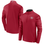 Men's Fanatics Branded Scarlet San Francisco 49ers Ringer Quarter-Zip Jacket