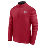 Men's Fanatics Branded Scarlet San Francisco 49ers Ringer Quarter-Zip Jacket