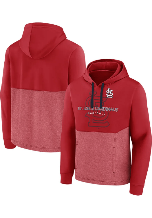 St. Louis Cardinals Men's Red Poly Fleece POH Hoodie front view