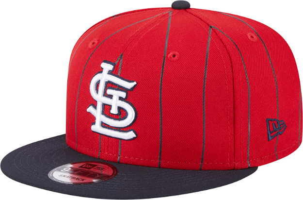 Men's Red St. Louis Cardinals STL Vintage Bird Pinstripe 9fifty Snapback Cap