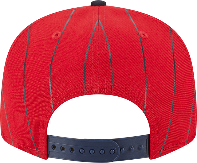 Men's Red St. Louis Cardinals STL Vintage Bird Pinstripe 9fifty Snapback Cap detail view