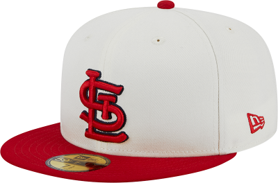 Men's White/Red St. Louis Cardinals Retro STL 5950 Fitted Cap front view