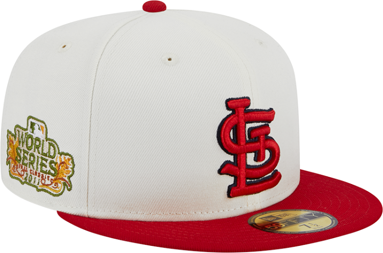 Men's White/Red St. Louis Cardinals Retro STL 5950 Fitted Cap side view