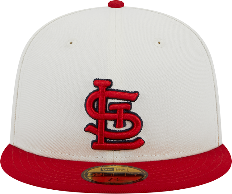 Men's White/Red St. Louis Cardinals Retro STL 5950 Fitted Cap back view