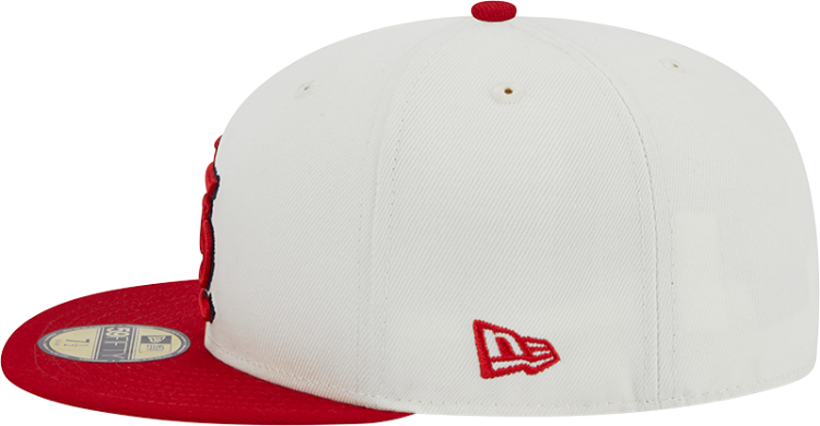 Men's White/Red St. Louis Cardinals Retro STL 5950 Fitted Cap detail view