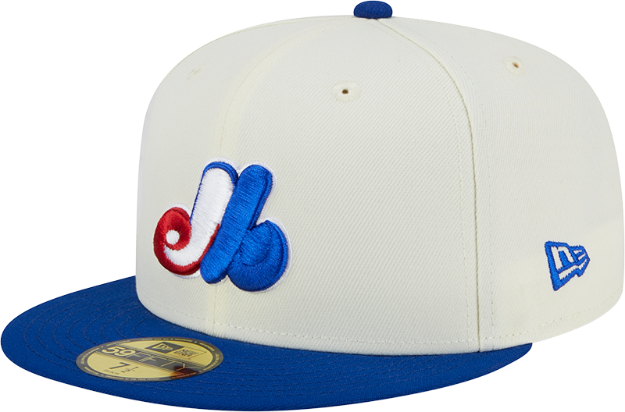 Men's New Era White/Blue Montreal Expos Retro 5950 Fitted Cap