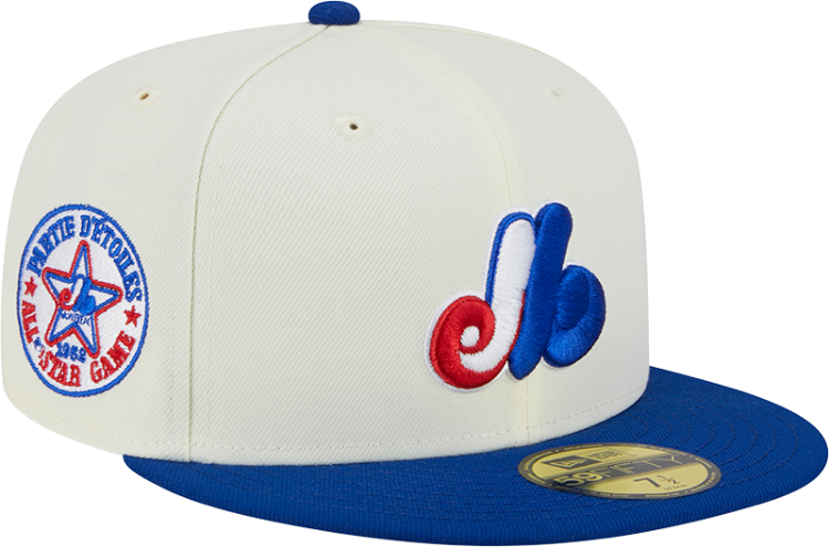 Men's New Era White/Blue Montreal Expos Retro 5950 Fitted Cap