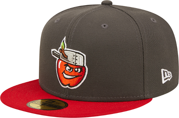 Men's Fort Wayne TinCups New Era Grey/Red Authentic Collection Team Home 59FIFTY Fitted Hat