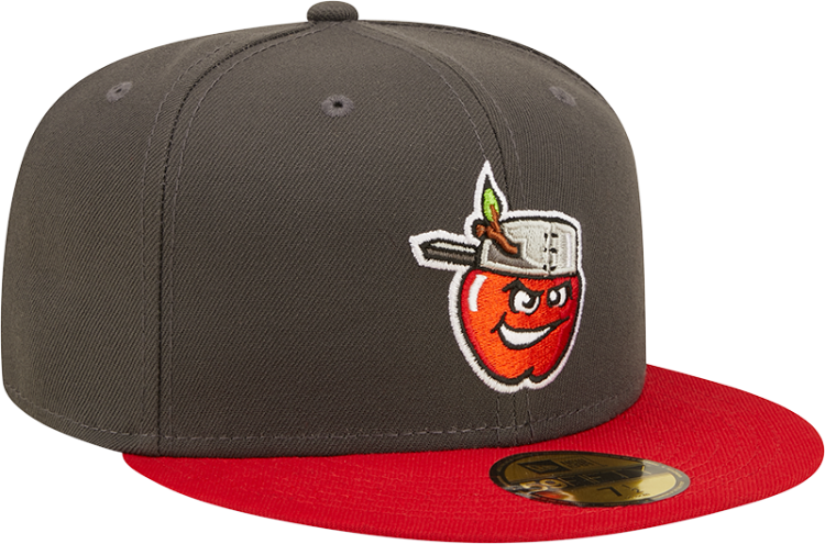 Men's Fort Wayne TinCups New Era Grey/Red Authentic Collection Team Home 59FIFTY Fitted Hat side view