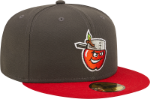 Men's Fort Wayne TinCups New Era Grey/Red Authentic Collection Team Home 59FIFTY Fitted Hat