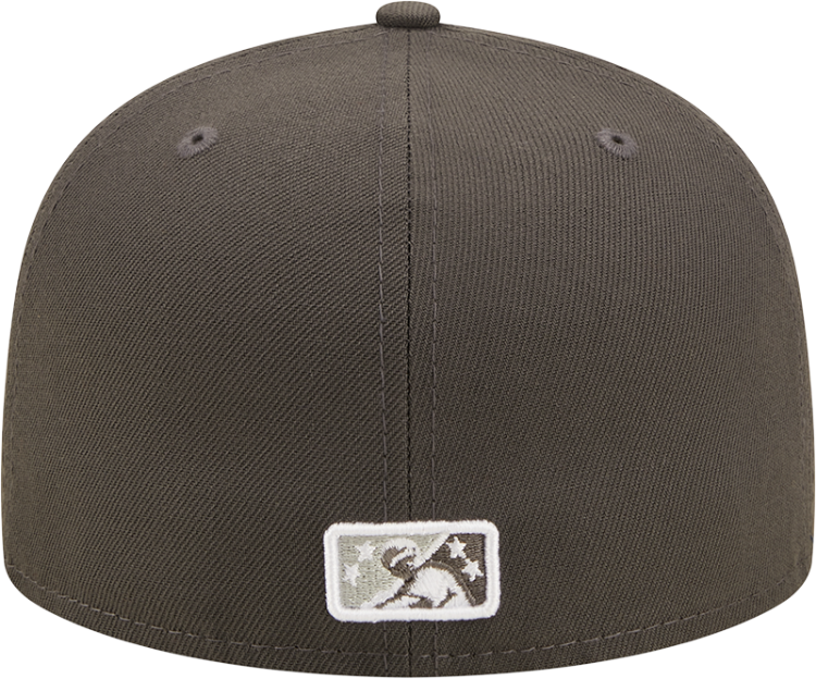 Men's Fort Wayne TinCups New Era Grey/Red Authentic Collection Team Home 59FIFTY Fitted Hat detail view