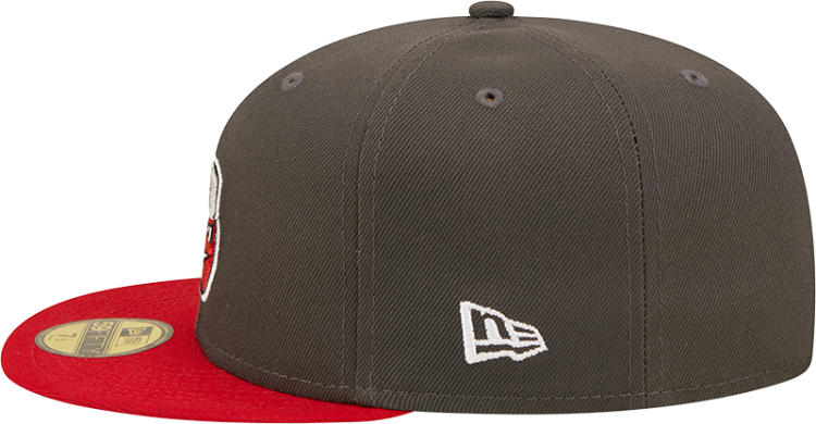 Men's Fort Wayne TinCups New Era Grey/Red Authentic Collection Team Home 59FIFTY Fitted Hat image 5