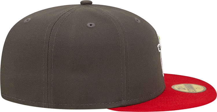 Men's Fort Wayne TinCups New Era Grey/Red Authentic Collection Team Home 59FIFTY Fitted Hat image 6