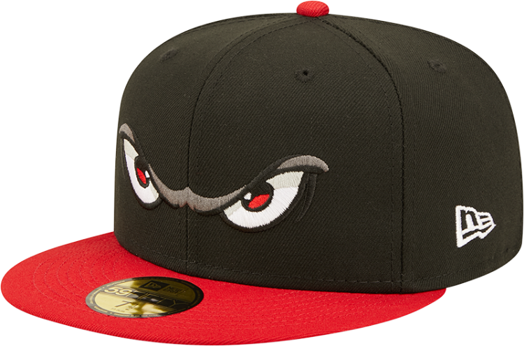 Men's Lake Elsinore Storm New Era Black/Red Authentic Collection Team Home 59FIFTY Fitted Hat front view