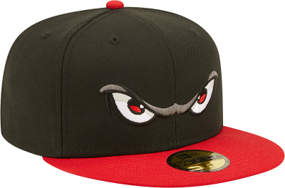 Men's Lake Elsinore Storm New Era Black/Red Authentic Collection Team Home 59FIFTY Fitted Hat side view