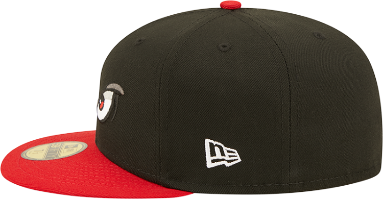 Men's Lake Elsinore Storm New Era Black/Red Authentic Collection Team Home 59FIFTY Fitted Hat detail view