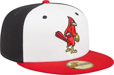 Men's Memphis Redbirds New Era Authentic Collection Team Home 59FIFTY Fitted Hat front view