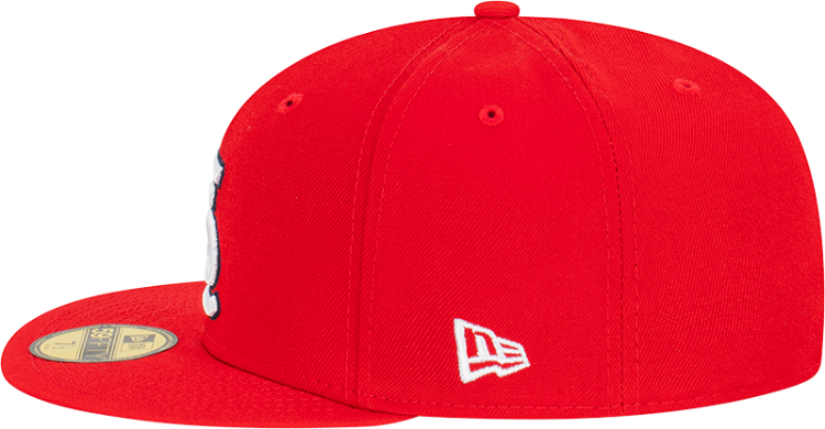 Men's St. Louis Cardinals New Era Red Word Series Sidepatch 59FIFTY Fitted Hat detail view